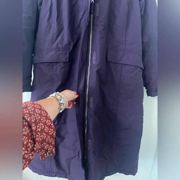 Lands' End Women's Squall Waterproof Insulated Winter Stadium Maxi Coatpurple XL - Picture 4 of 13